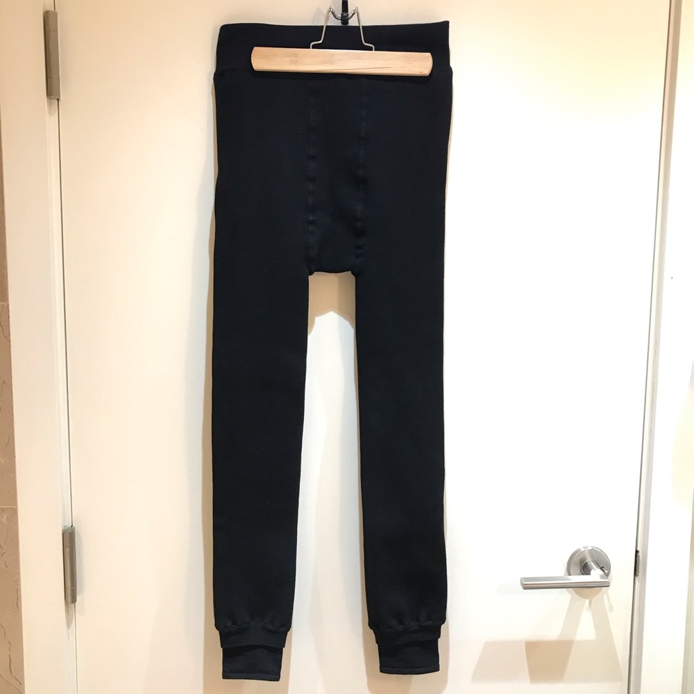 Thermal fleece leggings heel footed